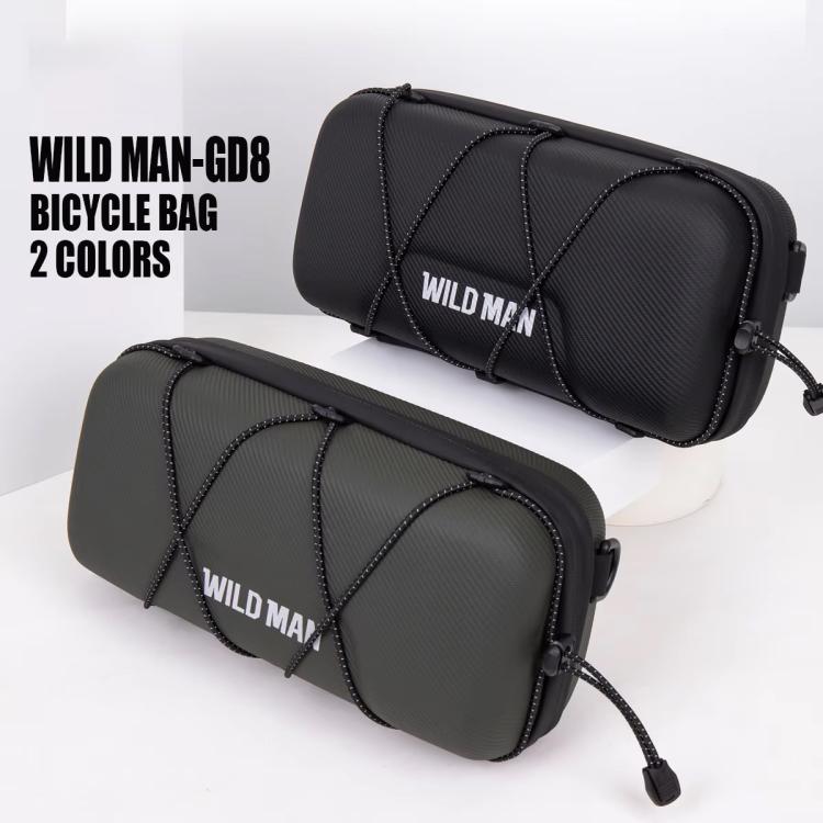 WILD MAN GD8 Mountain Bicycle EVA Hard Shell Handlebar Bag(Black) by WILD MAN