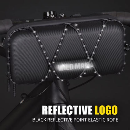 WILD MAN GD8 Mountain Bicycle EVA Hard Shell Handlebar Bag(Black) by WILD MAN