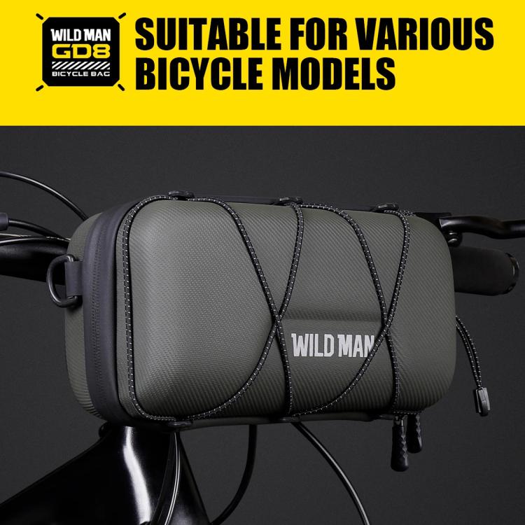 WILD MAN GD8 Mountain Bicycle EVA Hard Shell Handlebar Bag(Black) by WILD MAN
