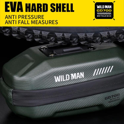 WILD MAN GD700 Mountain Bicycle EVA Hard Shell Bag Bike Seat Bag(Army Green) by WILD MAN