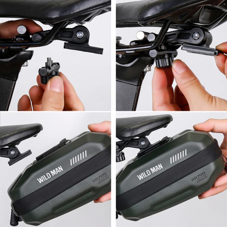 WILD MAN GD700 Mountain Bicycle EVA Hard Shell Bag Bike Seat Bag(Black) by WILD MAN