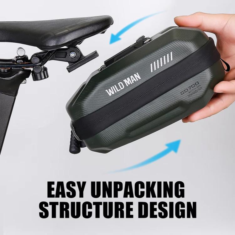 WILD MAN GD700 Mountain Bicycle EVA Hard Shell Bag Bike Seat Bag(Black) by WILD MAN