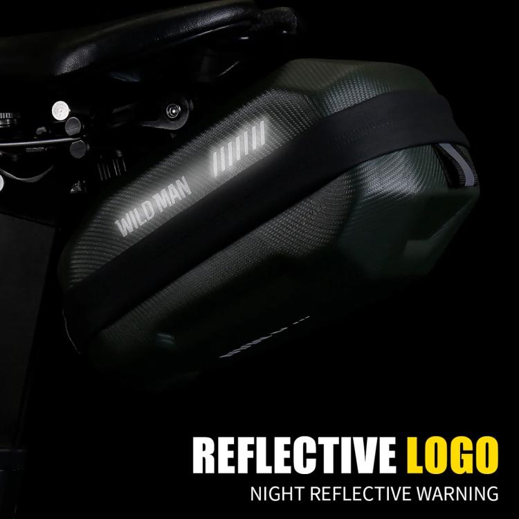 WILD MAN GD700 Mountain Bicycle EVA Hard Shell Bag Bike Seat Bag(Army Green) by WILD MAN