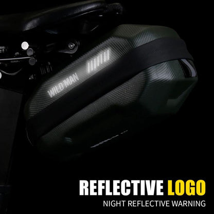 WILD MAN GD700 Mountain Bicycle EVA Hard Shell Bag Bike Seat Bag(Army Green) by WILD MAN