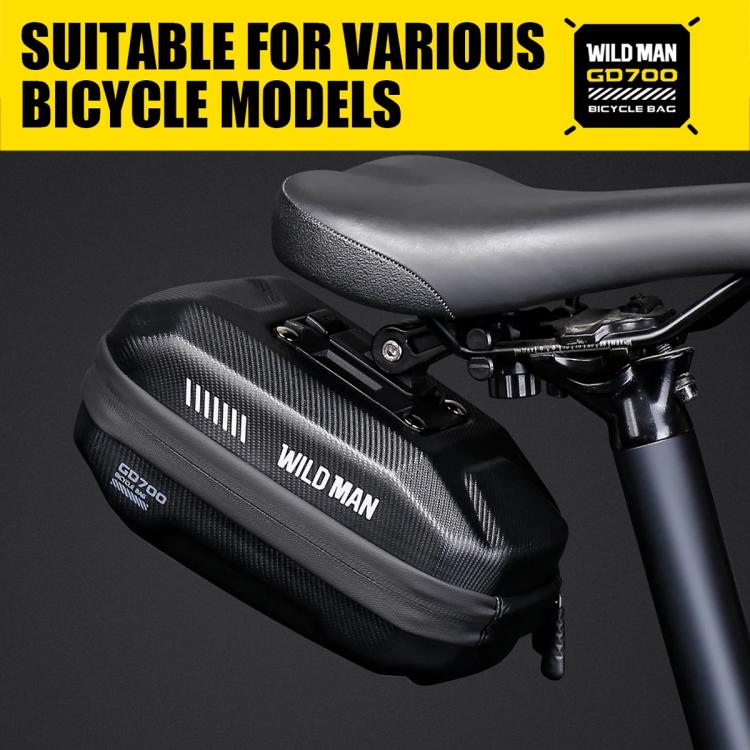 WILD MAN GD700 Mountain Bicycle EVA Hard Shell Bag Bike Seat Bag(Black) by WILD MAN