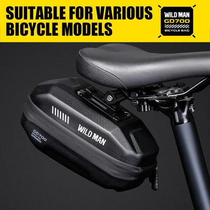 WILD MAN GD700 Mountain Bicycle EVA Hard Shell Bag Bike Seat Bag(Black) by WILD MAN