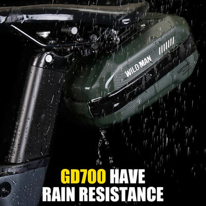 WILD MAN GD700 Mountain Bicycle EVA Hard Shell Bag Bike Seat Bag(Army Green) by WILD MAN