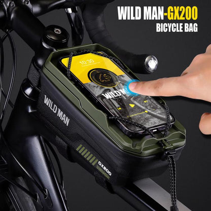 WILD MAN GX200 Mountain Bicycle EVA Hard Shell Bag Bike Front Fixing bracket(khaki) by WILD MAN