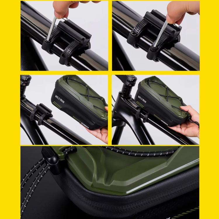 WILD MAN GX220X Mountain Bicycle EVA Hard Shell Bag Bike Front Quick Release Bracket(Grey) by WILD MAN