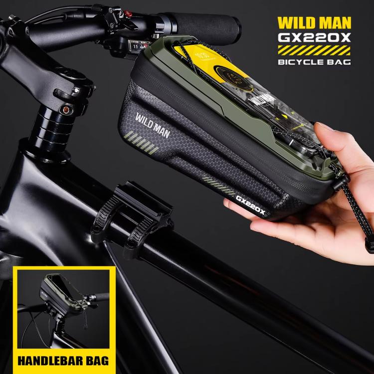 WILD MAN GX220X Mountain Bicycle EVA Hard Shell Bag Bike Front Quick Release Bracket(Army Green) by WILD MAN