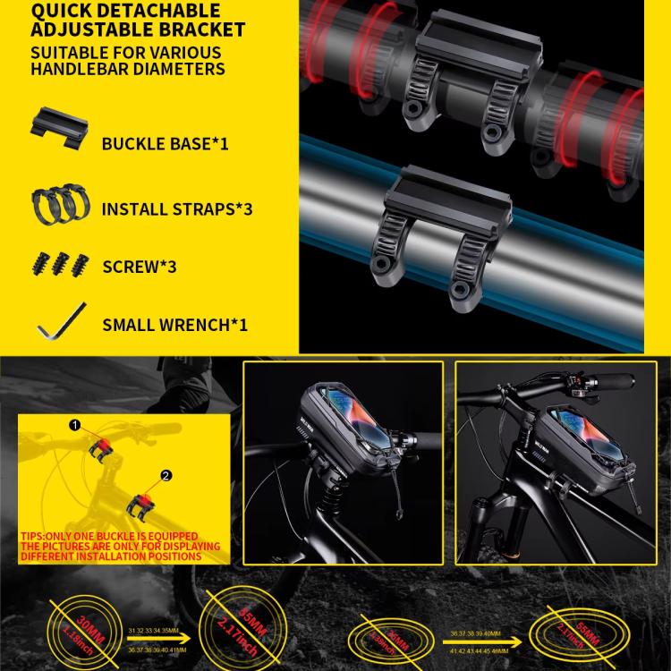 WILD MAN GX220X Mountain Bicycle EVA Hard Shell Bag Bike Front Quick Release Bracket(Black) by WILD MAN