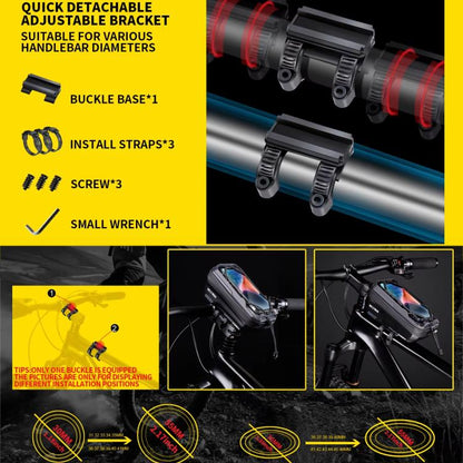 WILD MAN GX220X Mountain Bicycle EVA Hard Shell Bag Bike Front Quick Release Bracket(Black) by WILD MAN