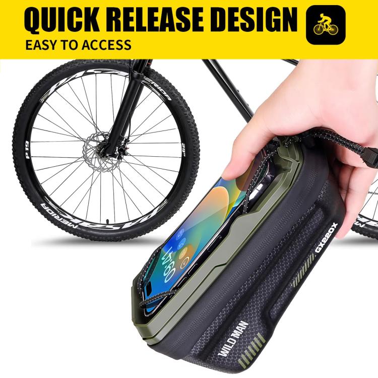 WILD MAN GX220X Mountain Bicycle EVA Hard Shell Bag Bike Front Quick Release Bracket(Grey) by WILD MAN