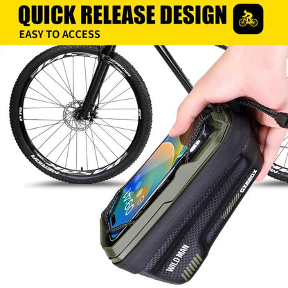 WILD MAN GX220X Mountain Bicycle EVA Hard Shell Bag Bike Front Quick Release Bracket(Army Green) by WILD MAN