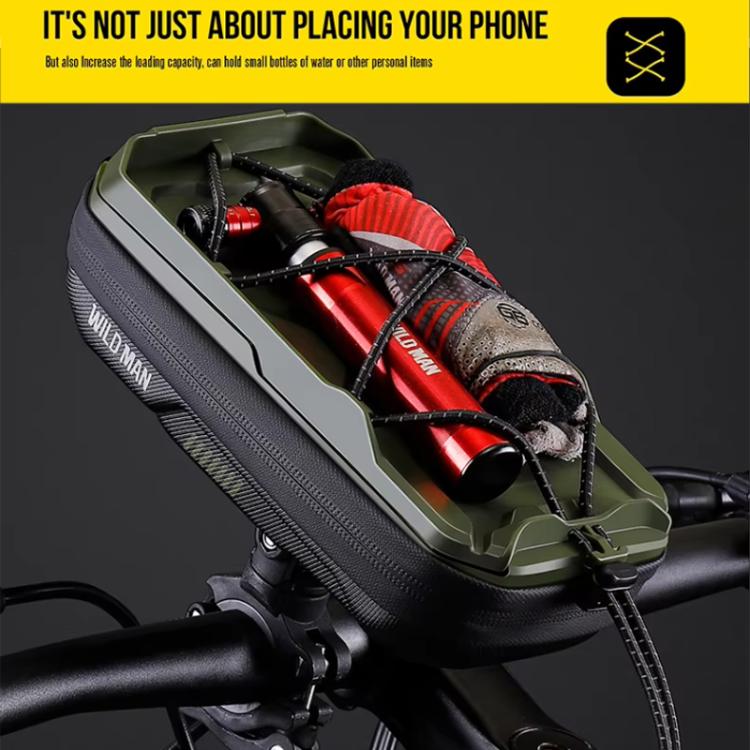WILD MAN GX330 Mountain Bicycle Mobile Phone Holder EVA Hard Shell Handlebar Bag(Black) by WILD MAN