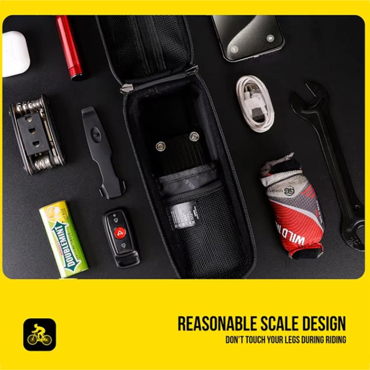 WILD MAN GX330 Mountain Bicycle Mobile Phone Holder EVA Hard Shell Handlebar Bag(khaki) by WILD MAN