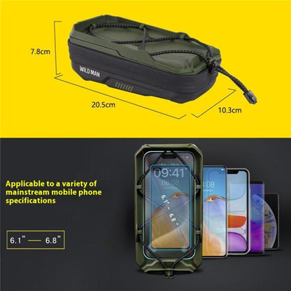 WILD MAN GX330 Mountain Bicycle Mobile Phone Holder EVA Hard Shell Handlebar Bag(Grey) by WILD MAN
