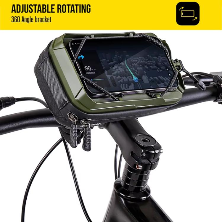 WILD MAN GX330 Mountain Bicycle Mobile Phone Holder EVA Hard Shell Handlebar Bag(Black) by WILD MAN