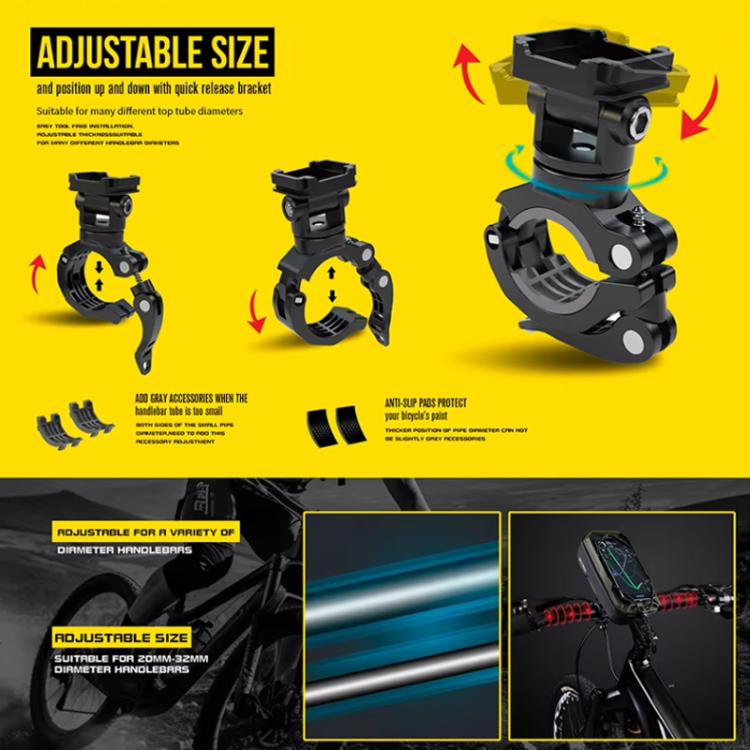 WILD MAN GX330 Mountain Bicycle Mobile Phone Holder EVA Hard Shell Handlebar Bag(Black) by WILD MAN