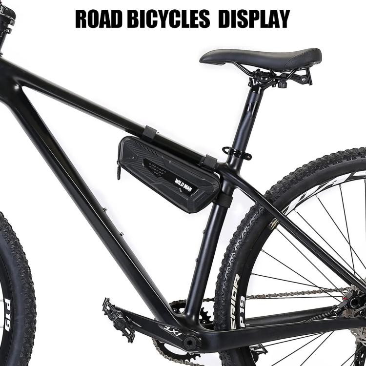 WILD MAN M40 Mountain Bicycle Front Beam Triangle Bag TPU Carbon Fiber Hard Shell Bag Cycling Equipment(Black) by WILD MAN