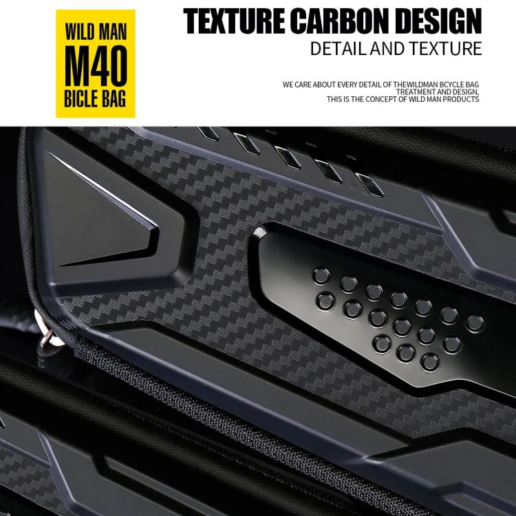 WILD MAN M40 Mountain Bicycle Front Beam Triangle Bag TPU Carbon Fiber Hard Shell Bag Cycling Equipment(Black) by WILD MAN