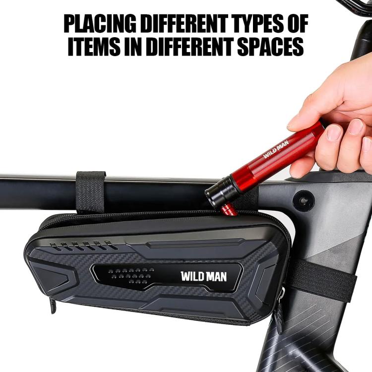 WILD MAN M40 Mountain Bicycle Front Beam Triangle Bag TPU Carbon Fiber Hard Shell Bag Cycling Equipment(Black) by WILD MAN