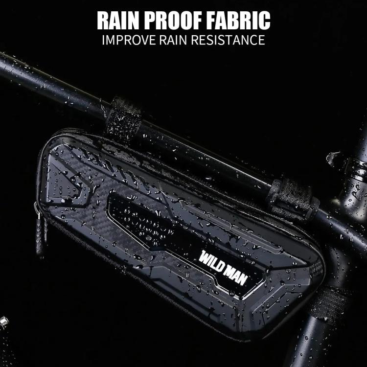 WILD MAN M40 Mountain Bicycle Front Beam Triangle Bag TPU Carbon Fiber Hard Shell Bag Cycling Equipment(Black) by WILD MAN