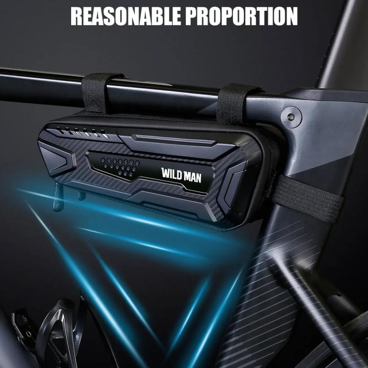 WILD MAN M40 Mountain Bicycle Front Beam Triangle Bag TPU Carbon Fiber Hard Shell Bag Cycling Equipment(Black) by WILD MAN