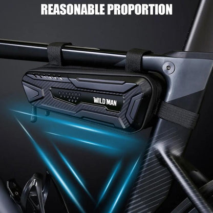 WILD MAN M40 Mountain Bicycle Front Beam Triangle Bag TPU Carbon Fiber Hard Shell Bag Cycling Equipment(Black) by WILD MAN