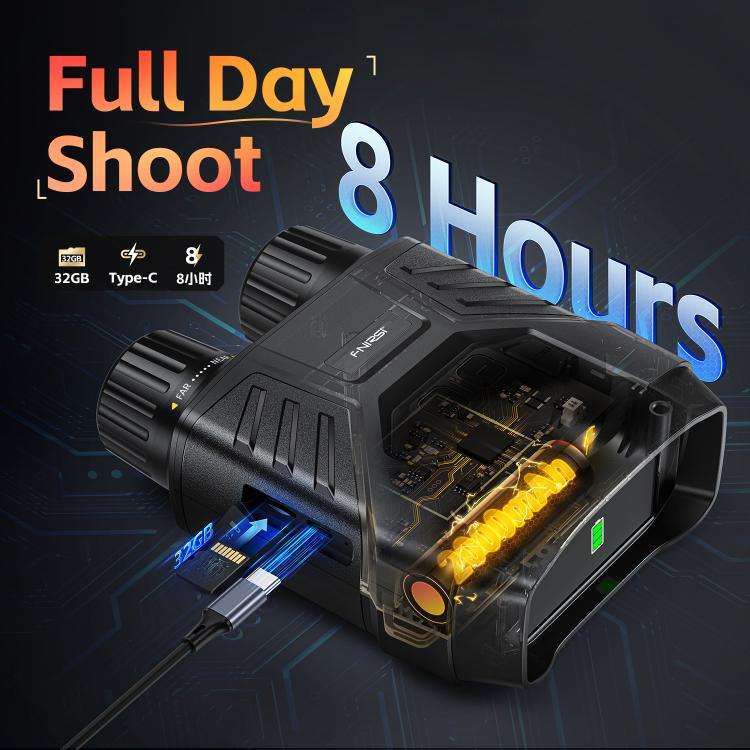 FNIRSI NVS-40 Small Portable Outdoor 4K Full Color HD Infrared Binocular Night Vision Device(Black) by FNIRSI