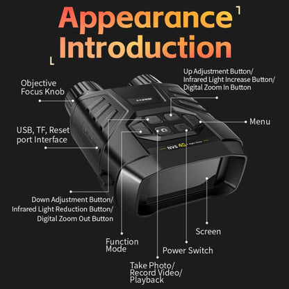 FNIRSI NVS-40 Small Portable Outdoor 4K Full Color HD Infrared Binocular Night Vision Device(Black) by FNIRSI