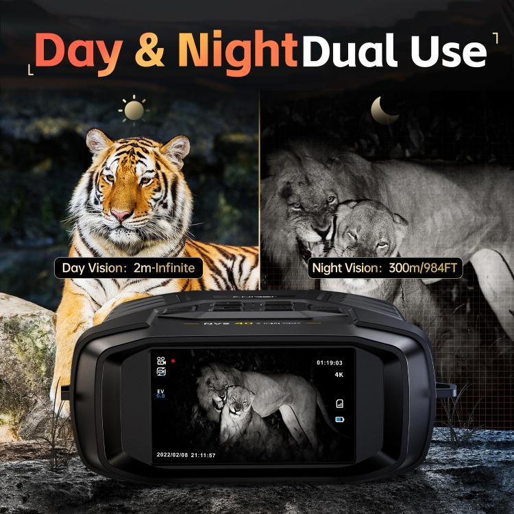 FNIRSI NVS-40 Small Portable Outdoor 4K Full Color HD Infrared Binocular Night Vision Device(Black) by FNIRSI
