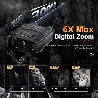 FNIRSI NVS-40 Small Portable Outdoor 4K Full Color HD Infrared Binocular Night Vision Device(Black) by FNIRSI