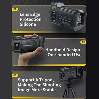 FNIRSI NVS-20 Small Portable Outdoor 4K Full Color HD Infrared Night Vision Device(Black) by FNIRSI