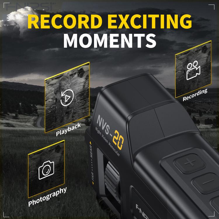 FNIRSI NVS-20 Small Portable Outdoor 4K Full Color HD Infrared Night Vision Device(Black) by FNIRSI