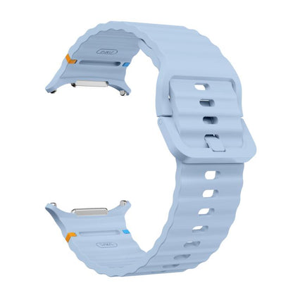 For Samsung Galaxy Watch Ultra 47mm / Ultra 2025 xDfind Wave Stitching Silicone Watch Band(Light Blue) by xDfind