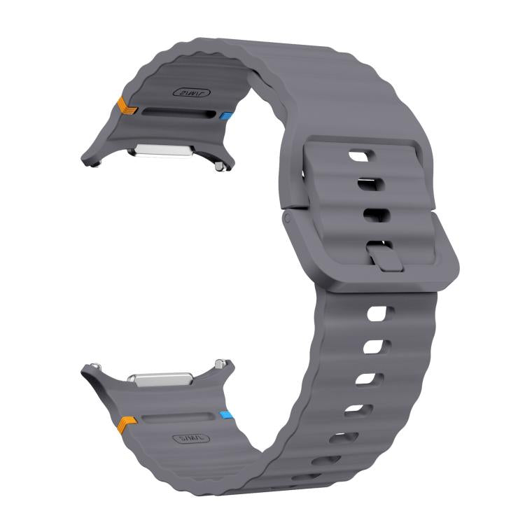 For Samsung Galaxy Watch Ultra 47mm / Ultra 2025 xDfind Wave Stitching Silicone Watch Band(Space Grey) by xDfind