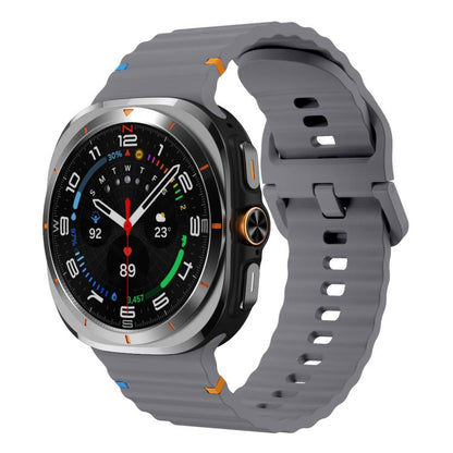 For Samsung Galaxy Watch Ultra 47mm / Ultra 2025 xDfind Wave Stitching Silicone Watch Band(Space Grey) by xDfind