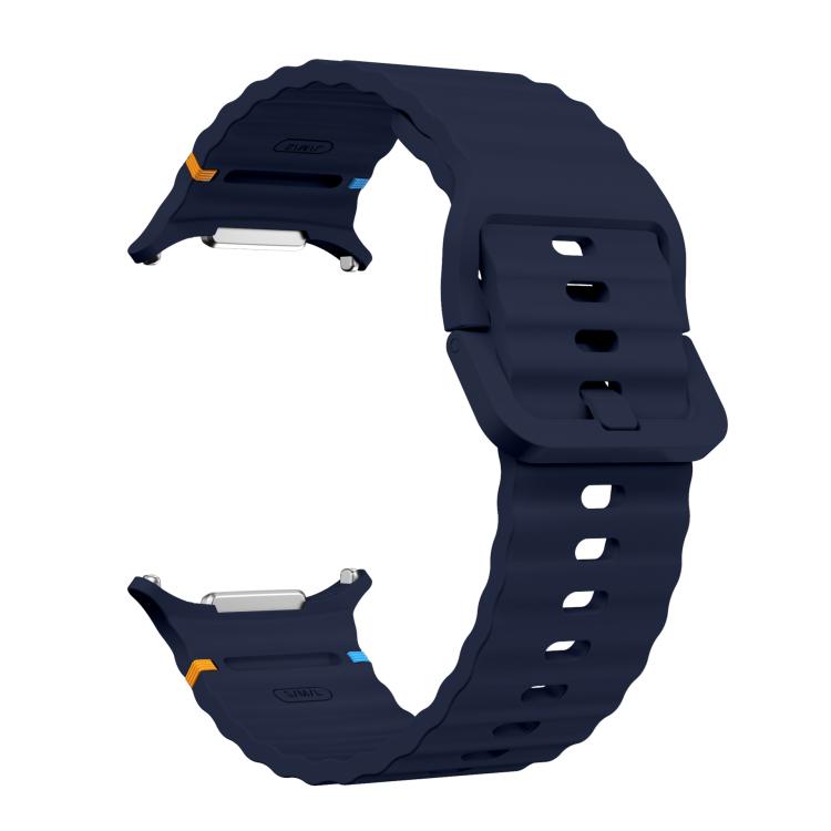 For Samsung Galaxy Watch Ultra 47mm / Ultra 2025 xDfind Wave Stitching Silicone Watch Band(Midnight Blue) by xDfind