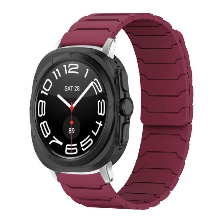 For Samsung Galaxy Watch Ultra / Ultra 2025 xDfind Magnetic Silicone Watch Band(Wine Red) by xDfind
