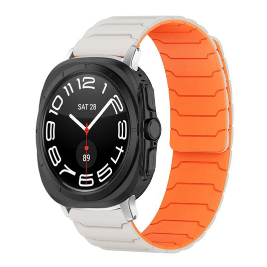 For Samsung Galaxy Watch Ultra / Ultra 2025 xDfind Magnetic Silicone Watch Band(Starlight Orange) by xDfind
