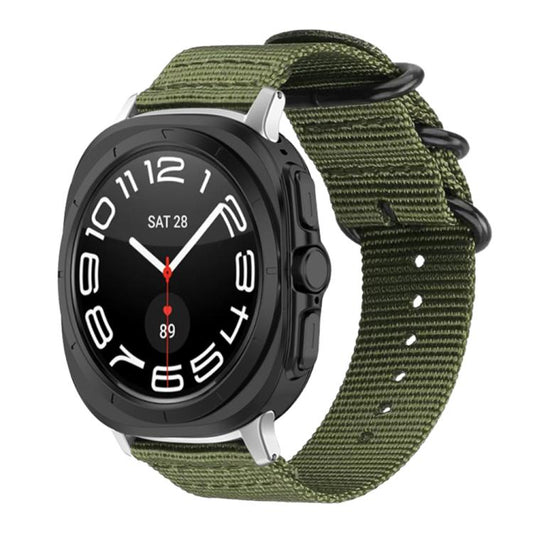 For Samsung Galaxy Watch Ultra / Ultra 2025 xDfind Ring Buckle Nylon Canvas Watch Band(Army Green) by xDfind