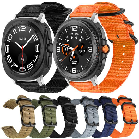 For Samsung Galaxy Watch Ultra / Ultra 2025 xDfind Ring Buckle Nylon Canvas Watch Band(Orange) by xDfind