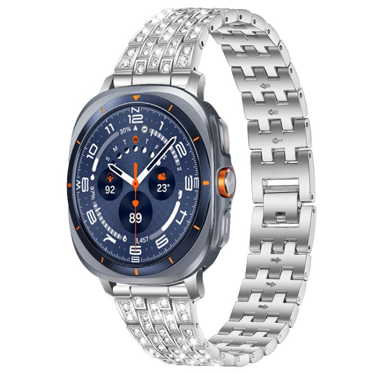 For Samsung Galaxy Watch Ultra/Ultra 2025 xDfind Five Beads Full Diamond Metal Watch Band(Silver) by xDfind