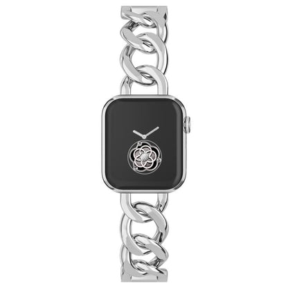 For Apple Watch 42 / 44 / 45 / 46 / 49mm xDfind Denim Chain Metal Watch Band(Silver) by xDfind
