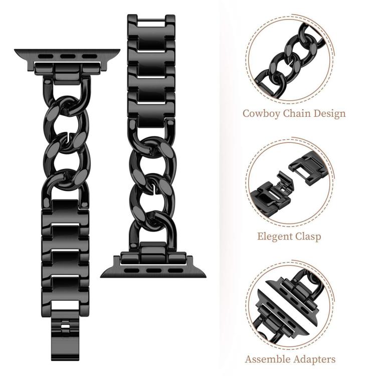 For Apple Watch 42 / 44 / 45 / 46 / 49mm xDfind Denim Chain Metal Watch Band(Silver) by xDfind