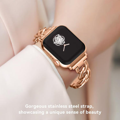 For Apple Watch 42 / 44 / 45 / 46 / 49mm xDfind Denim Chain Metal Watch Band(Silver) by xDfind