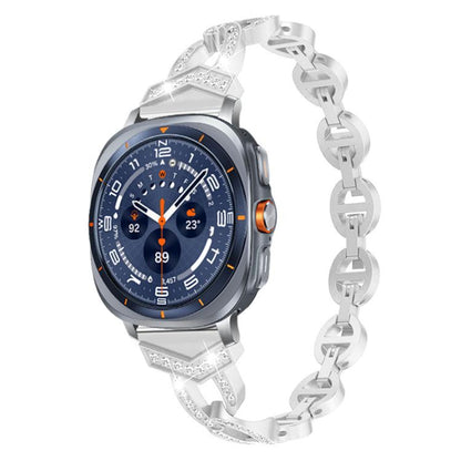 For Samsung Galaxy Watch Ultra/Ultra 2025 xDfind Diamond Stainless Steel Watch Band(Silver) by xDfind
