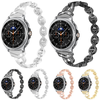 For Samsung Galaxy Watch Ultra/Ultra 2025 xDfind Diamond Stainless Steel Watch Band(Gold) by xDfind