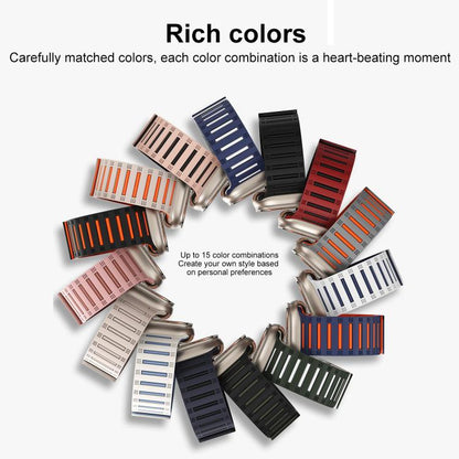 For Apple Watch 42mm / 41mm / 40mm / 38mm Cylinder Magnetic Two-color Loop Silicone Watch Band(Black White) by bashfashion